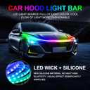 Car LED Hood Light Strip, 70 Inch 12V RGB APP Control Flexible Waterproof Daytime Running Lights with Turn Signal, Universal Bonnet Gap Glow Decoration Accessories for Cars, SUVs, Trucks