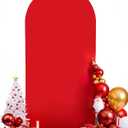 HEMMOTOP Red Arch Cover 7.2 ft, Spandex Wedding Balloon Stretchy Arch Backdrop for Photo, Circle Top Chiara Stand Covers for Party Ceremony Birthday Baby Shower Anniversary Decoration