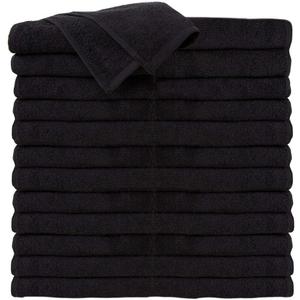 ForPro Premium 100% Cotton All-Purpose Towels, Black, Extra Soft Multi-Purpose Salon, Spa, Hotel, and Gym Towel, 16 W x 27 L, 24-Count