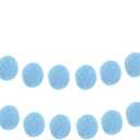 MECCANIXITY 2Pcs Felt Ball Garland Light Blue Pom Pom Garland Handing Balls 6.6 Feet Long 30 Balls Party Banner Decor for Christmas Birthday Party Decoration