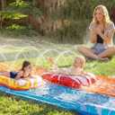 JOYIN 32.5FT Water Slide and 2 Inflatable Boards, Extra Long Double Lawn Heavy Duty Splash Mat Pad with Sprinkler for Kids Adults Backyard Summer Water Toy Outdoor Fun, Blue, Orange