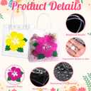 Wesnoy 24 Pcs Hawaiian Luna Gift Bags with Handles Clear Hibiscus Party Favor Bags Tropical Goodie Bag Summer Party Supplies for Aloha Tiki Birthday Decorations, 7.9'' x 7.9'' x 3.2''