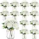 12 Sets Mason Jar Flowers Centerpiece Table Decorations,White