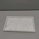 Bathroom Tray, Resin Countertop Vanity Tray Jewelry Storage Dresser Tray Kitchen Toilet Tank Tray Organizer for Candle Plant Perfume Shampoo Towel Home Decor, Medium, Marble White (10" x 6.1" x 0.8")