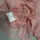 APOOU Womens Floral Sheer Mesh Lace Tops Mock Neck Short Sleeve Shirt Sexy See Through Top Y2k Blouses Pink, X-Large