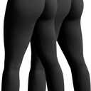 OQQ Women's 2 Piece Yoga Legging Seamless Workout High Waist Butt Liftings Athletic Leggings (Large, Black)