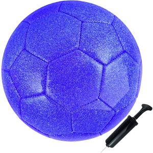 Soccer Ball Shiny Gift Size 3 4 5 Practice Training Come with Pump and Needle (Blue)