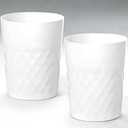 Small Bathroom Trash Can 1.8 Gallon Garbage Can Waste Basket Recycling Bin for Dorms Bedrooms Offices Kitchens, 2 Pack White