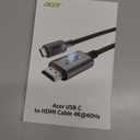 acer USB C to HDMI Cable for Home Office 6.6FT (4K@60Hz), Thunderbolt 4/3 Compatible, High-Speed Type C to HDMI 2.0 Braided Cord for MacBook, iPhone 17/16 Pro/Max, iMac, iPad Pro, Galaxy S25, Surface