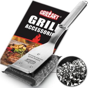 GRILLART Grill Brush Bristle Free, Safe Grill Brush for Outdoor Grill, SteamWizards BBQ Grill Cleaning Brush Kit, Replaceable Head Grill Scraper Tool, Grill Cleaner BBQ Accessories, Gifts for Men/Dad