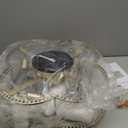 20" Gold Crystal Ceiling Fan with Light, Crystal Flush Mount Ceiling Fan with Light Remote Control, Caged Enclosed with 6 Speeds for Bedroom, Living Room, Foyer, Nursery (Clear)