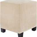 M METERXITY 1-Pack Square Ottoman Cover, 13 x 13 x 15 Inch Stretchable Velvet Fabric Ottoman Slipcover Footstool Foot Rest Protector with Elastic Bottom for Living Room/Indoor [Camel]