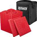 RVMATE RV Leveling Blocks 12 Pack, Heavy Duty Camper Leveling Blocks, Leveling Blocks for RVs, Reduce Trailer Movement, Trailer Leveling Blocks Great for Single and Dual Wheels, Red