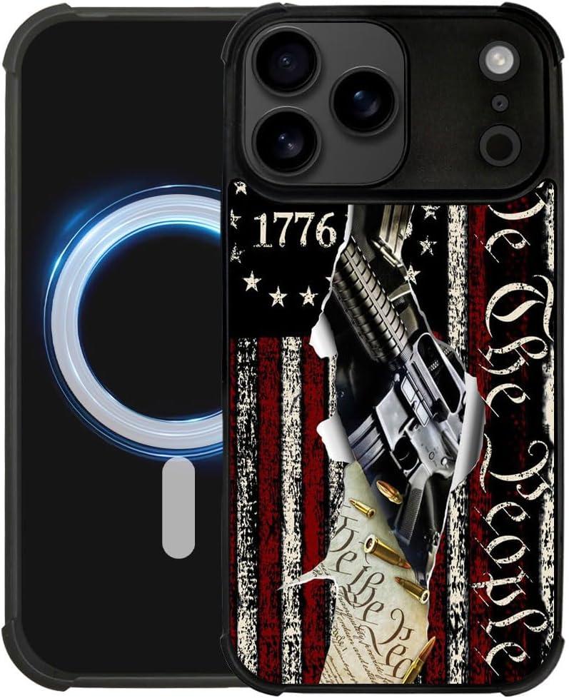 DJSOK Case for iPhone 17 Pro Max,Compatible with MagSafe,Anti-Scratch Shockproof Case,Classic American Flag 1776 We The People