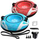 Snow Tube for Sledding Heavy Duty, Inflatable Snow Sled Innertube with Air Pump & Premium Canvas Cover for Kids Adult with Thickened Bottom, Towable Rope (2 Pack)