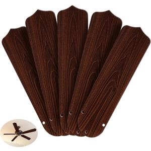 Lineshading 5 Pack 16 1/2" Replacement Fan Blades for 42" Ceiling Fan Waterproof Weatherproof Blades Replacement for Broken Substitution Replacing Indoor Summer(Wood Color)
