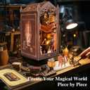 Book Nook Kit,DIY Miniature House Kit,Dollhouse Booknook with Dust Cover & LED Light,3D Wooden Bookends Puzzle,Bookshelf Decorfor for Adults, Teens, Beginners,Gifts for Family, Friends