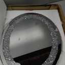 DMDFIRST Crystal Crushed Diamond Oval Shaped Glam Bling Silver Mirror for Wall Decoration 16x20x0.9 inch Wall Hang Frameless Sparkly Mirror Glass Stunning Home Diamond Decor