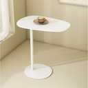 C-Shaped Side Table, Iron End Table for Couch Sofa and Bed, Small Metal White Side Tables for Living Room Bedroom (White, High-27.6in/70cm)