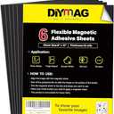 DIYMAG Magnetic Adhesive Sheets, |8" x 10"|, 6 Pack Flexible Magnetic Sheets with Adhesive Backing for Crafts, Photos and Pattern Storage, Easy Peel and Stick, Easy to Cut into Any Size