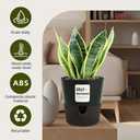 5/6.5/7.5 Inch Self Watering Pots for Indoor/Outdoor ,2 Pack plastic Planters for Indoor Plants with Drainage Holes and Saucers, Modern Decorative Flower Pot for Plants (Grey, 5-Inch, 4-Pack) (Gray)