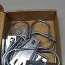 Therwen 16 Sets Round U Bolts Zinc Plated Steel Round Bend U Clamp with Nut Plate Washer (M6 x 50 mm X 80 mm)