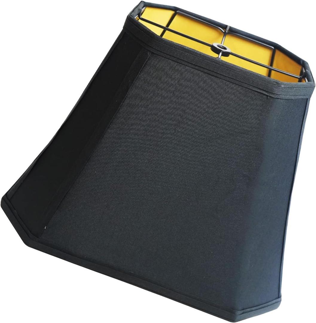 Lampshade Linen Lamp Shade (68)" Top x (914)" Bottom x 10.5" High (Spider) Medium Black Rectangle Lamp Shades for Table Lamp, Bedside and Floor Lamp Handcrafted Natural Linen Lampshades Replacement Lampshade Linen Lamp Shade (68)" Top x (914)" Bottom x 10.5" High (Spider) Medium Black Rectangle Lamp Shades for Table Lamp, Bedside and Floor Lamp Handcrafted Natural Linen Lampshades Replacement