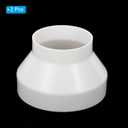 PATIKIL 7" to 4.3" Duct Reducer, 2 Pack ABS Ducting Airflow Tube Increaser Adapter Pipe Fitting for HVAC Heating Cooling Air Ventilation Systems
