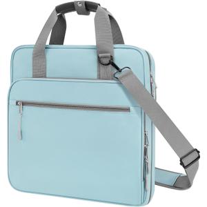 3 Ring 2 Inch Zipper Binder, 500 Sheet Capacity Binder with Zipper for Girl and Boy, Compatible with 13-Inch MacBook, Handle and Shoulder Strap Included (Blue)