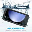Lanhiem for Samsung Galaxy S23 FE Case, IP68 Waterproof Dustproof with Built-in Screen Protector, Heavy Duty Full Body Protective Phone Case for Galaxy S23 FE 5G, Black