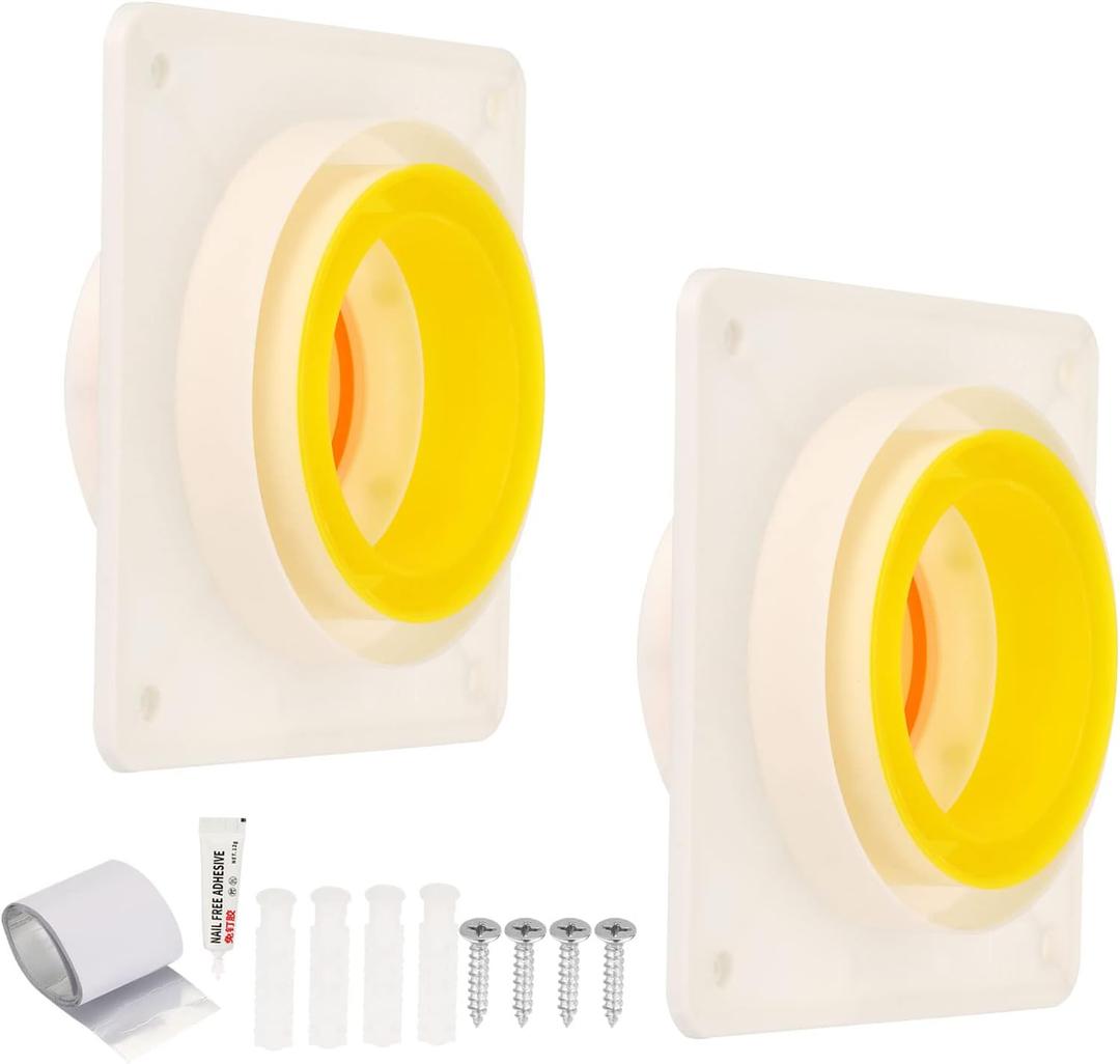 PATIKIL 3 Inch 4 Inch 5 Inch Backdraft Damper, 2 Set ABS Flexible Airflow Inline Backflow Duct Adaptor Draft Blocker for Bathroom Exhaust Fan