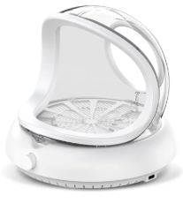 Nail Dust Collector with Transparent Airflow Shield, 5000RPM High-Suction Fan, Ultra Quiet Nail Vacuum for Home & Salon, Dust-Free Manicure for Families, Pets & Nail Lovers White