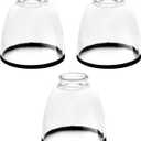 3-Pack Black Edge Clear Glass Shades, Bell Shaped Light Fixtures Lampshade,Glass Shade Covers Lamp Replacements for Chandelier Wall Sconces Pendant Light