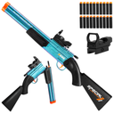 Toy Gun Double Barrel Shotgun Toy,with 20 Soft Bullet Darts, Toy Foam Blaster Foam Dart Blaster with Scope for Kids, Youth, Teen, BoysHoliday for 812 Year (Blue)