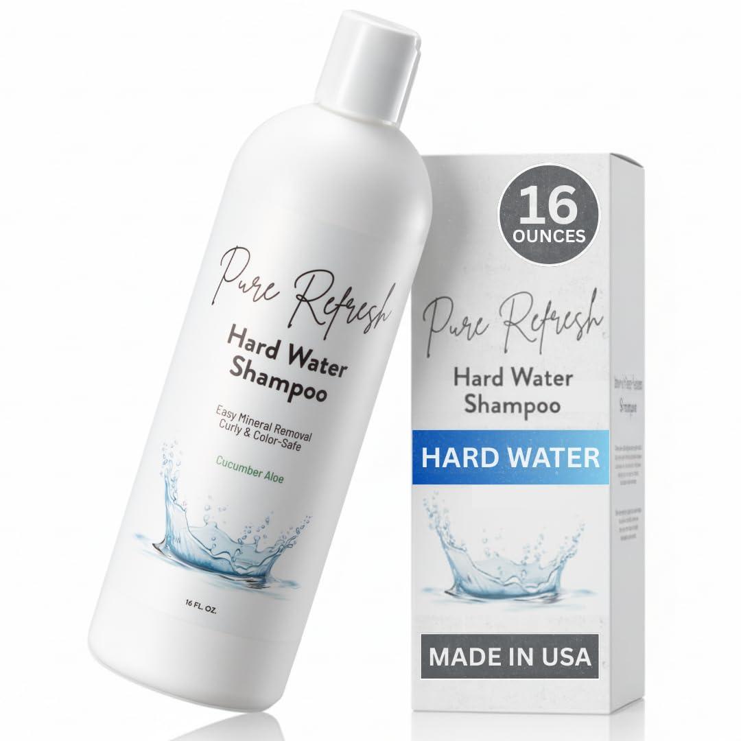 Pure Refresh Hard Water Shampoo  Deep Cleansing Hair Treatment for Well Water, Gently Removes Mineral Buildup, Clarifying & Color-Safe, Made in USA (16oz)