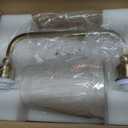 2 Light Bathroom Vanity Light, Brushed Gold Double Wall Sconce with Flared White Fabric Shade, Modern Sconces Wall Lighting for Hallway Bedroom Stairway, VL837-BG