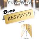 8-Pack Gold Metal Reserved Table Signs Double Sided for Wedding, Restaurant, Seating Reservation, Party Tables (6x1.6 in)