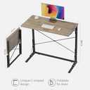 Vantic 31.5" Folding Desk, Foldable TV Tray Table for Eating on Couch, Extra Large TV Dinner Trays, Portable Fold Computer Writing Desk Table for Home Office, Greige