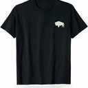 American Vintage Buffalo Men Women Silhouette Love Bison T-Shirt Large, L