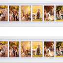 2 Pcs 28.4 x 9.5 Inches Collage Picture Frames for Wall Multiple 4 x 6 Inch Wood Picture Frame Display 6 Opening Multi Photo Frame with Acrylic Screens Horizontal and Vertical(White), 28.4 x 9.5 inches / 72 x 24 cm