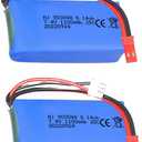 HHZ 7.4V Li-Po Battery 1100mah 25C JST Plug 2Pcs 2S Batteries for Wltoys A949 A959 A969 A979 RC Car Most 1/10 1/16 1/18 1/24 RC Cars