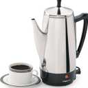 Presto 02811 Stainless Steel Electric Coffee Percolator - 12-Cups, Easy-Pour Spout, Stay-Cool Handle, Make 2-12 Cups