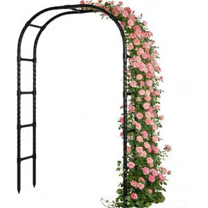 Garden Arbor Arch,Rustproof & Easy Assembly Metal Trellis,7.9 Feet H x4 Feet W,Metal+PE Coated Archway for Climbing PlantsOutdoor Rose Support, Wedding Decor, Bridal Party Decoration