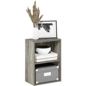 Furinno Luder Bookcase / Book / Storage, French Oak, 2-tier, 9 X 16 X 21
