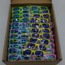 144 Pack Kids Neon Sunglasses Party Favors Bulk, 24 Colors Neon Party Sunglasses 80's Style Colorful Novelty Sunglasses Cool Sun Glasses for Classroom Prize, Goody Bag Filler, Birthday Party