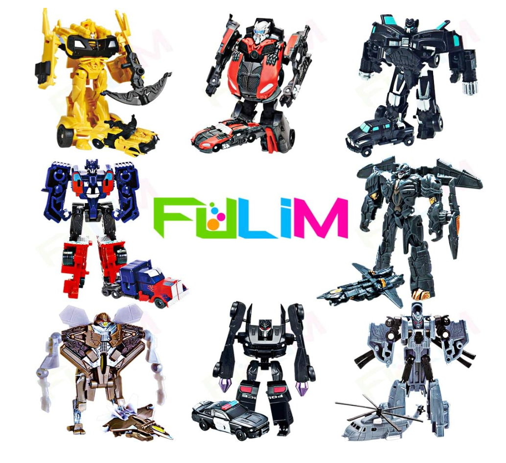 FULIM 8 Pcs Mini Car Robot Toys, 3.5inch Small Hero Action Figures, Birthday Favors Toys for Kids Age 5 and up.