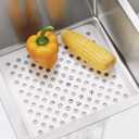 Bligli Small Sink Mat, White Sink Protector Mats for Bottom of Kitchen Sinks, Dish Drying Mat for Dishes and Glassware, Fast Drain 11.3x12.6inch (2)