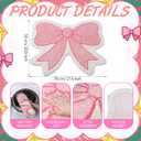 Pink Bow Bathroom Rug, 21" x 28", Pink Cream