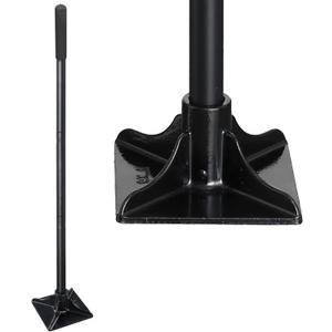 Steel Tamper 8"x8", Heavy Duty Ground Tamper Tool with 59 Inch Handle, Rubber Grip for Laborsaving Leveling Soil, Asphalt, Gravel Driveway and Dirt Compaction