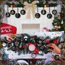 Giegxin 24 Pcs Nativity Scene Christmas Tree Ornaments Black Fabric Hanging Balls Christian Xmas Tree Ornament Religious Printing Pendant Gifts for Church Christmas Decorations Home Party Favors